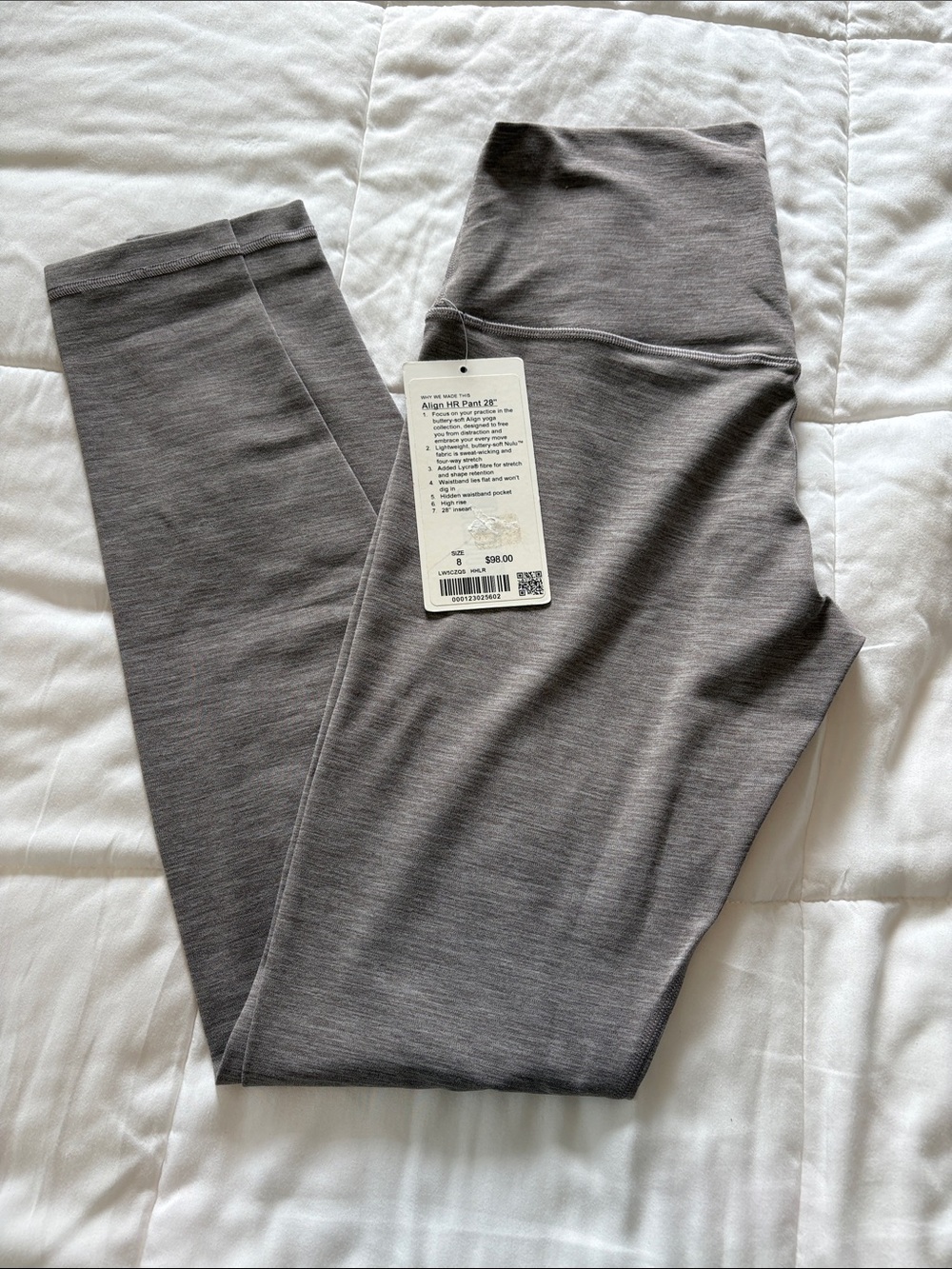 Lululemon Align Sz 8 NWT - Heather Gray/Purple